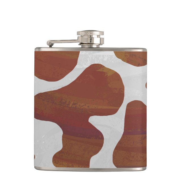 Flasques Impression Brown et blanche de vache (Devant)