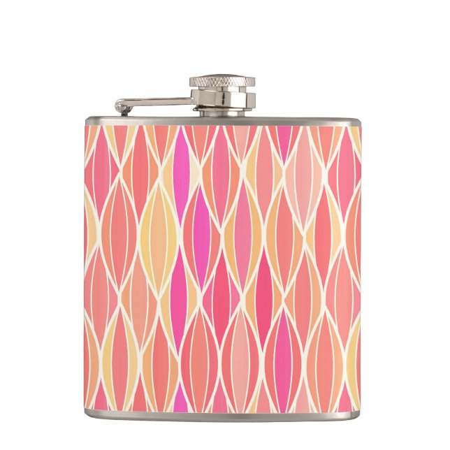 Flasques Impression du ruban du milieu du siècle - rose, co (Devant)