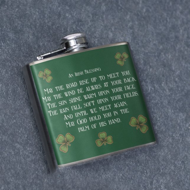 Flasques Irish Blessing et Shamrock Dark Green (Créateur téléchargé)