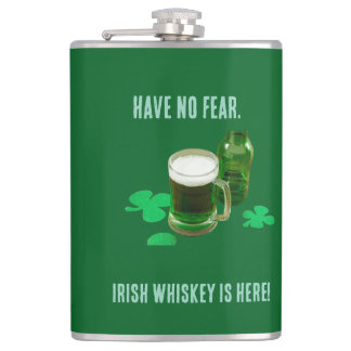 Flasques Irish Whiskey Is Here Vinyl Wrapped Flask