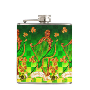 Flasques IRLANDE HARP, la Saint Patrick, SHAMROCK de l'OR V