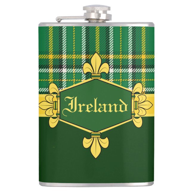 Flasques Irlande National Tartan, Personnaliser du nom (Devant)