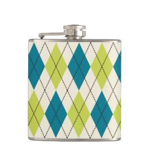 Flasques Jacquard bleu et vert