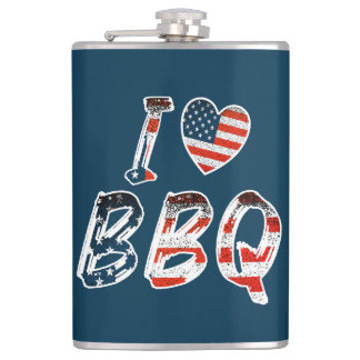 Flasques J'aime le barbecue, patriotique américain