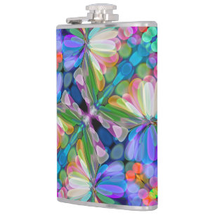 Flasques Jardin de Fleur sauvage de libellules Abstrait Flo