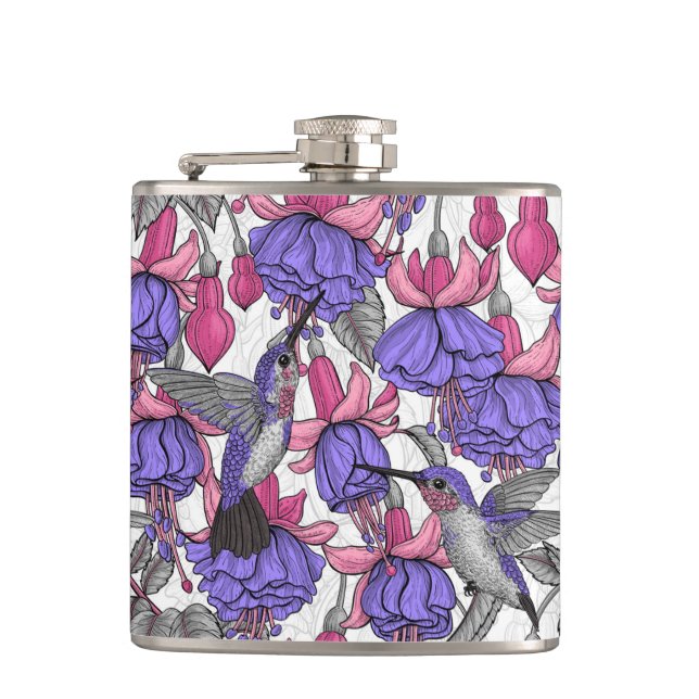 Flasques Jardin des colibris en rose et rose (Devant)