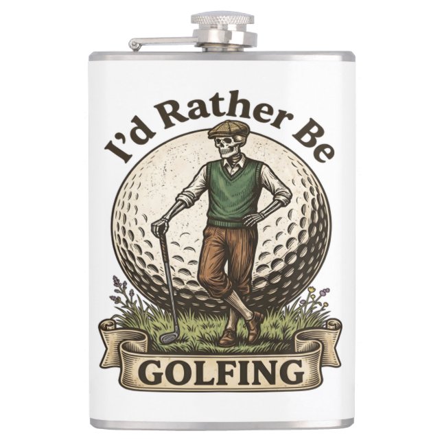 Flasques Je préférerais jouer au golf  (Devant)