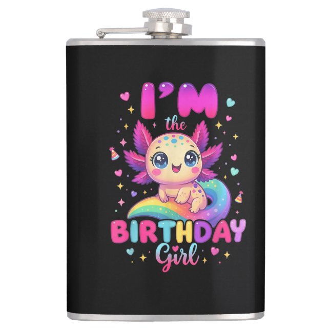 Flasques Je suis l'Axolotl de la fille d'anniversaire (Devant)