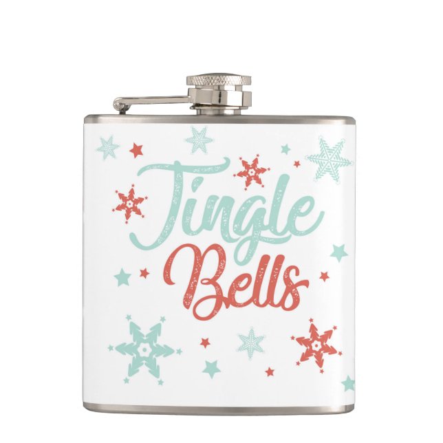 Flasques Jingle Bells Pastel Rouge Vert mignon Boire Cadeau (Devant)