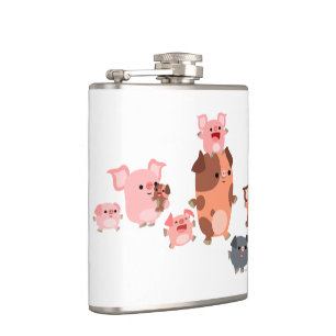 Flasques Joli Cartogramme de la famille de cochon