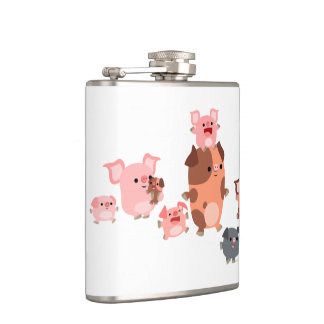 Flasques Joli Cartogramme de la famille de cochon