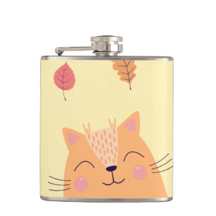 Flasques Joli Chat Orange Gingembre Jouant dans les Feuille