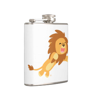 Flasques Joli Dessin Cartographié Lion Hip Flask
