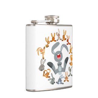 Flasques Joli lapins en caricature Mandala Hip Flask