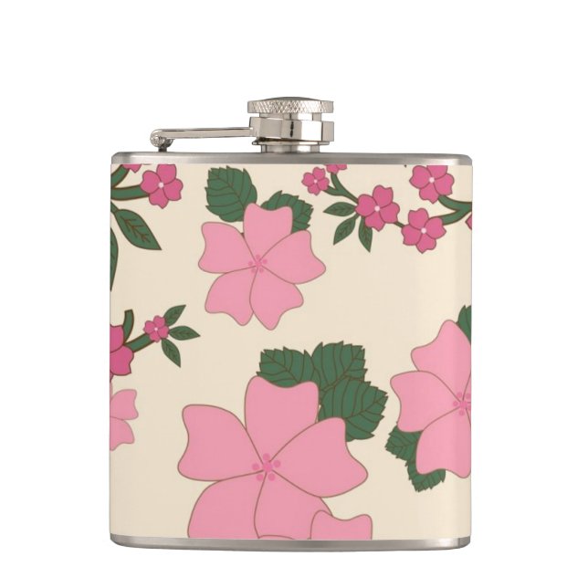 Flasques Joli motif floral rose (Devant)