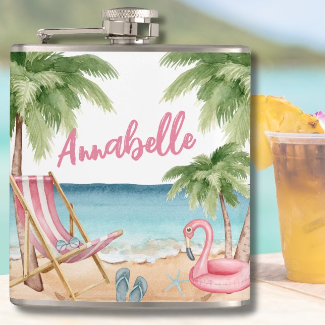 Flasques Joli Nom Tropical de Plage Féminin (Beach Tropical Flask)