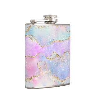 Flasques Joli Pastel Agate Aquarelle de la veine Parties