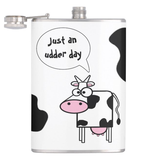 Flasques Jolie Drôle Cartoon Vache Udder Day (Ouvert)