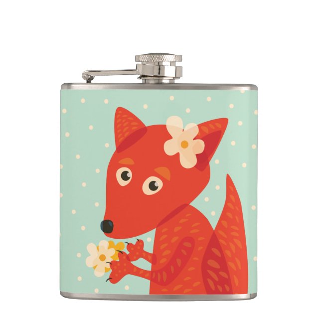 Flasques Jolie fille Fox Cartoon (Devant)