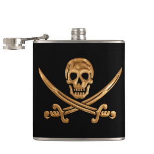 Flasques Jolly roger d'or