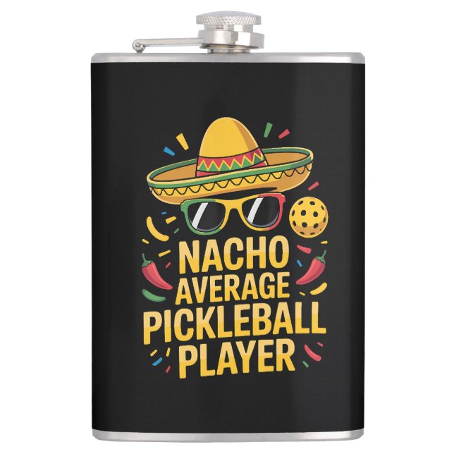 Flasques Joueur de pickleball moyen nacho (Devant)