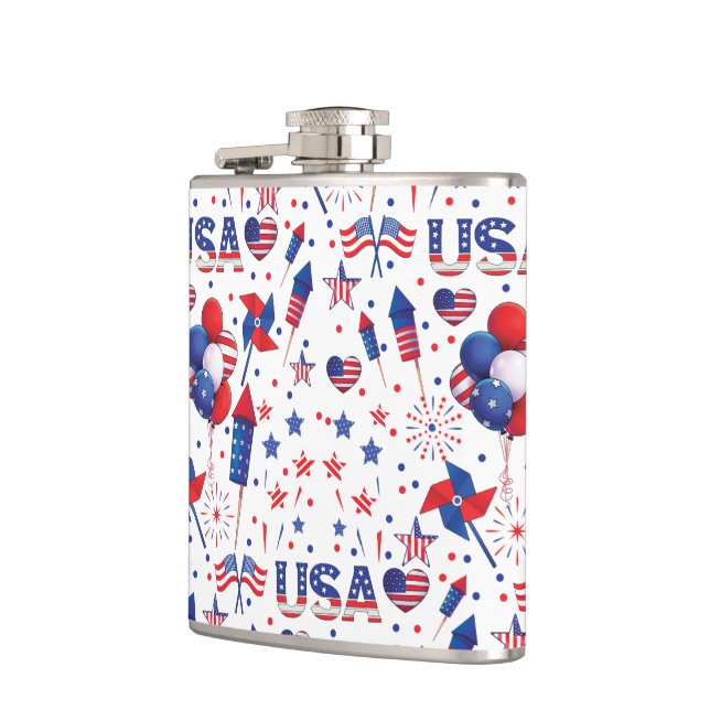 Flasques Joyeux 4 juillet Red Blue Cute Party (Gauche)