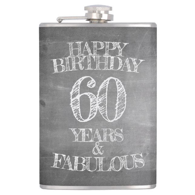 Flasques Joyeux anniversaire - 60 ans & Fabuleux en chalkbo (Devant)