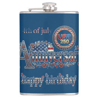 Flasques Joyeux Anniversaire Amérique 250 États-Unis 4 juil