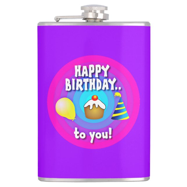 Flasques Joyeux Anniversaire Pour Vous Cercle Design-47555 (Devant)