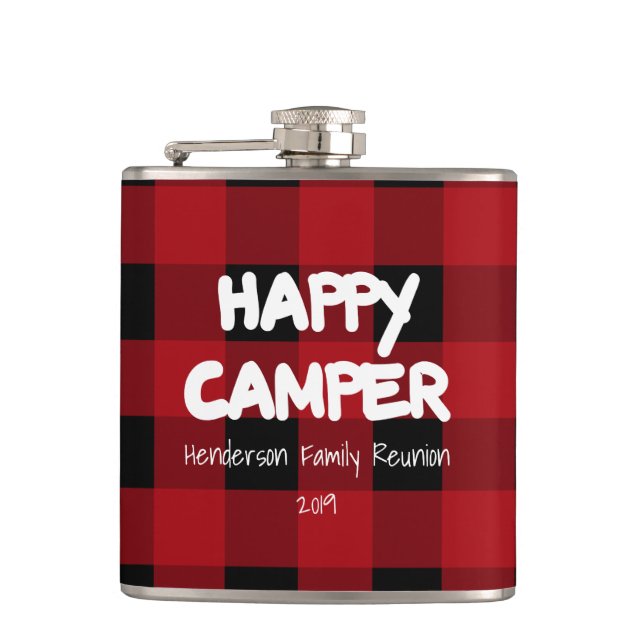 Flasques Joyeux Camper Red Plaid Family Réunion (Devant)