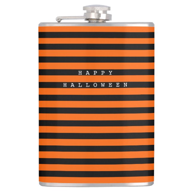 Flasques Joyeux Halloween Orange & Blanc (Devant)