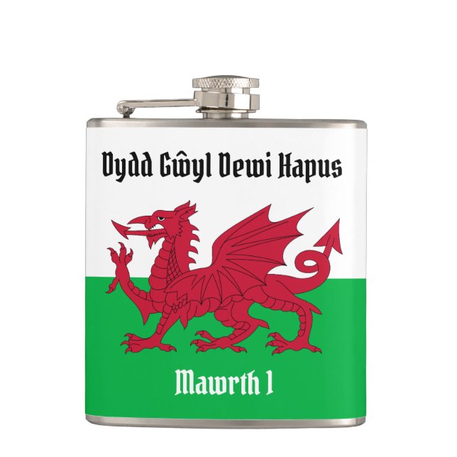 Flasques Joyeux St. David's Day Red Dragon Gallois Drapeau (Devant)