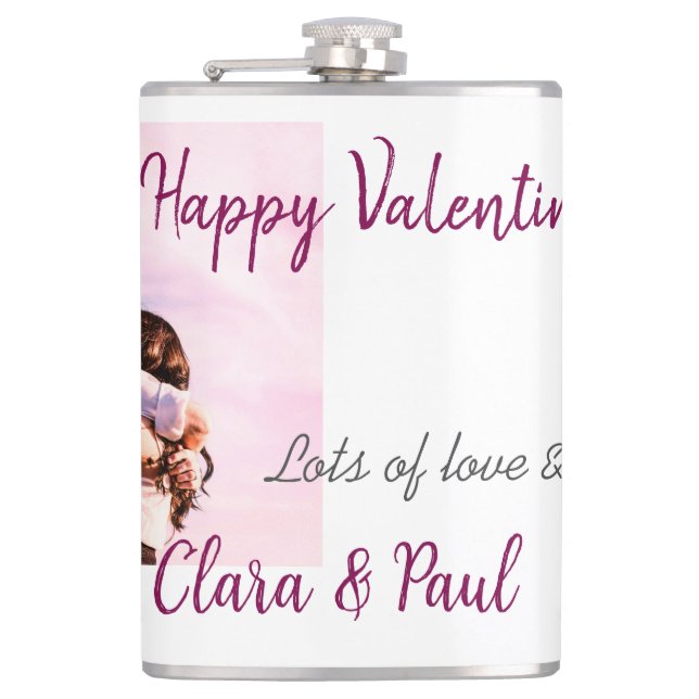 Flasques Joyeux Valentines jour moderne baisers amour ajout (Devant)