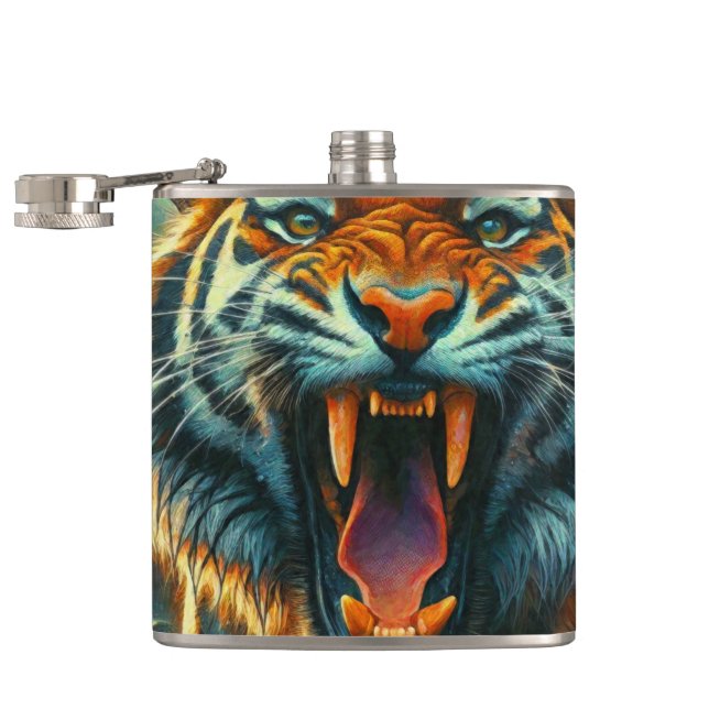 Flasques Jungle au clair de lune de tigres (Ouvert)