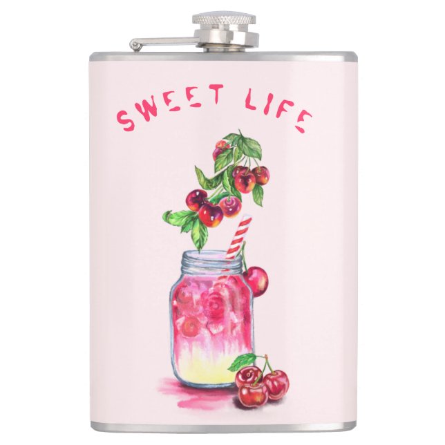Flasques Jus de cerise Cool Boire Fruits Flask Cadeau (Devant)