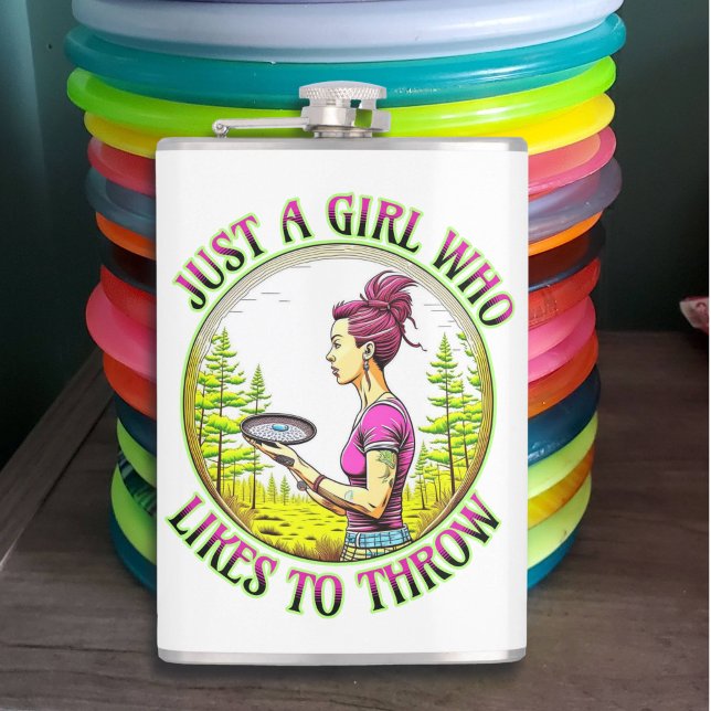 Flasques Juste une fille qui aime lancer | Disc Golf  (Créateur téléchargé)
