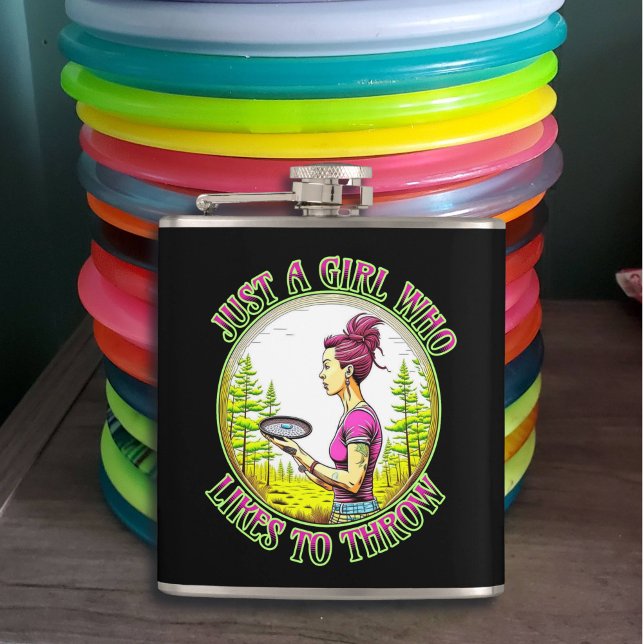 Flasques Juste une fille qui aime lancer | Disk Golf (Créateur téléchargé)