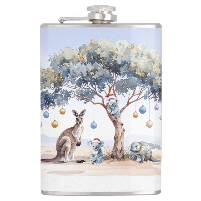 Flasques Kangourou de Noël Koalas Ornithorynque Gumtree Pom (Devant)