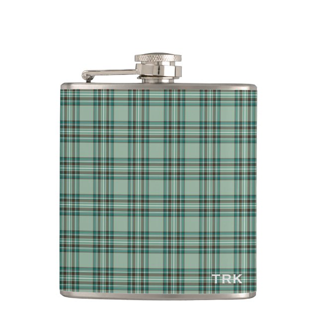 Flasques Kelly Tartan Monogram Mint Green Plaid (Devant)