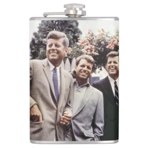 Flasques Kennedy Brothers, président John, Robert & Ted