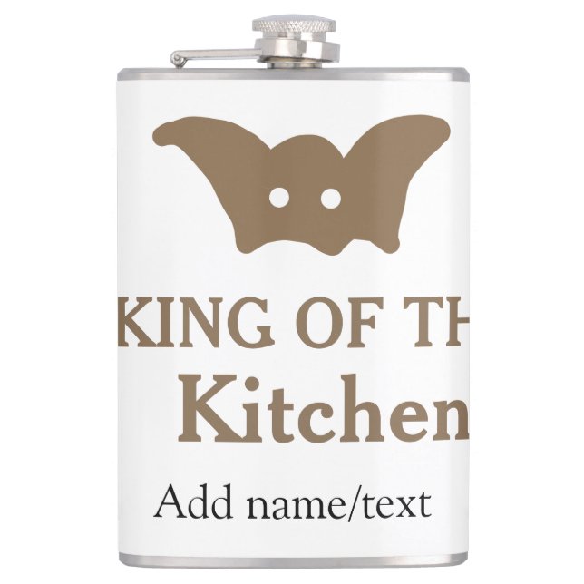 Flasques King of the cuisine chef cuisine ajouter nom couro (Devant)