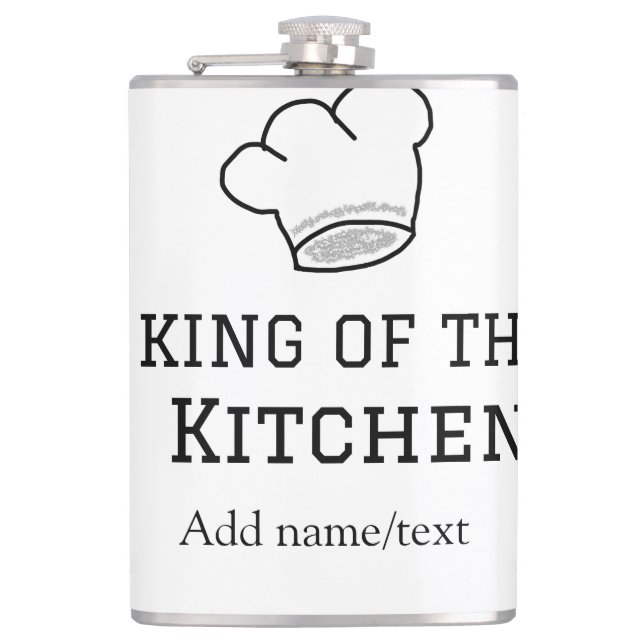 Flasques King of the cuisine chef cuisine ajouter nom couro (Devant)