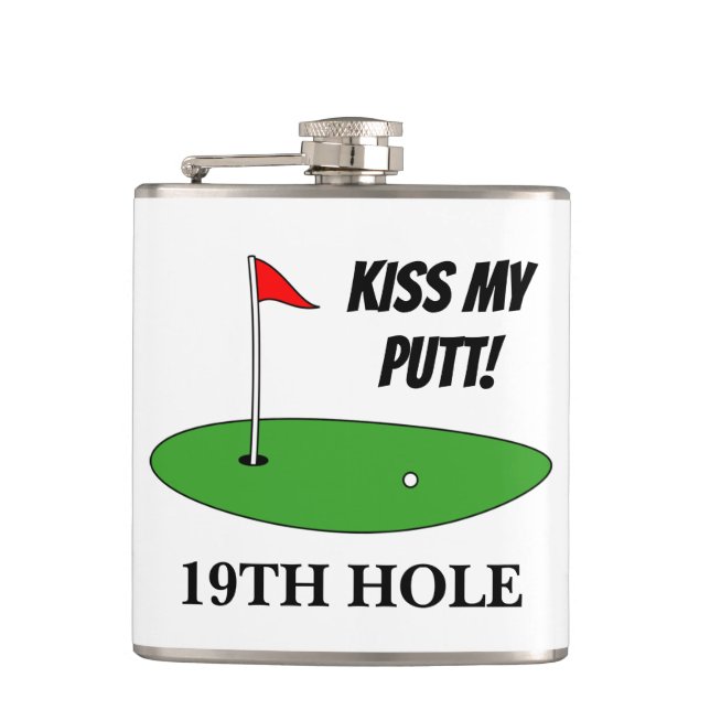 Flasques Kiss My Putt 19th Hole drôle golf cadeau de golf f (Devant)