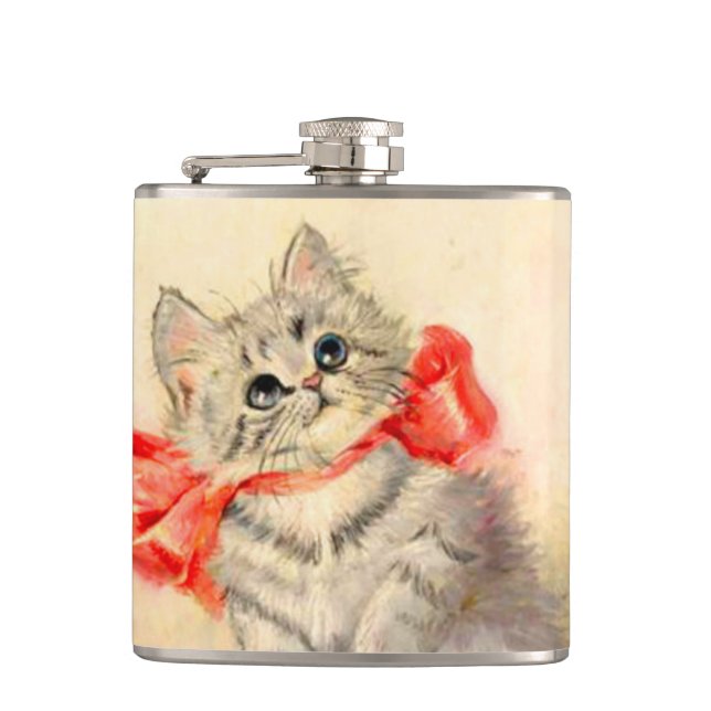 Flasques Kitten avec ruban rouge (Devant)