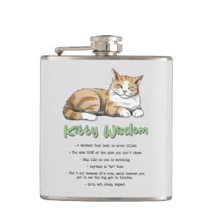 Flasques Kitty Wisdom - Règles de chats amusantes avec un c