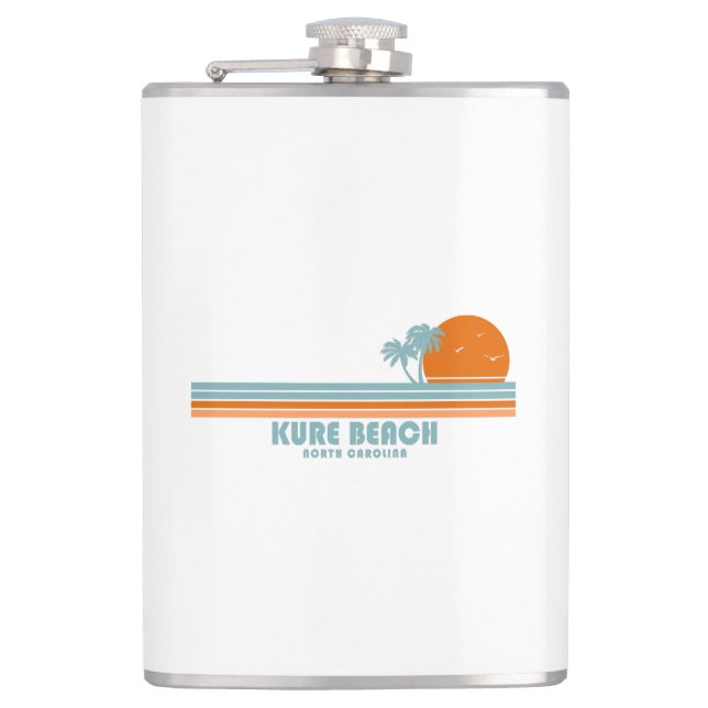 Flasques Kure Beach Caroline du Nord Sun Palm Trees (Devant)