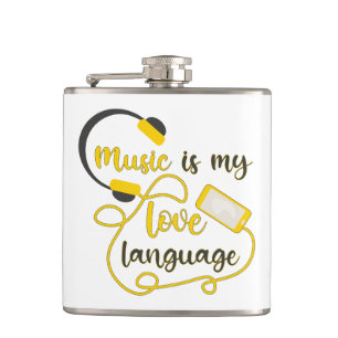 Flasques La musique est ma langue d'amour phrase romantique
