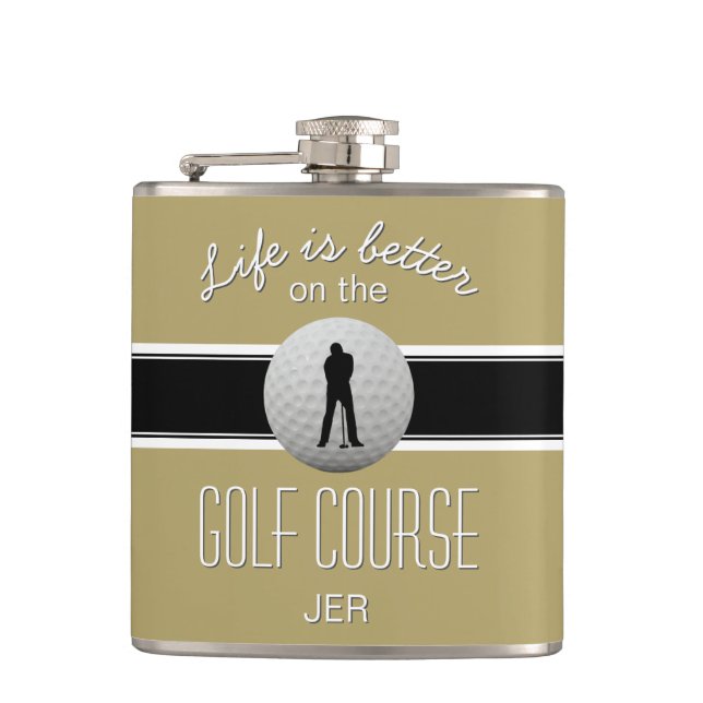 Flasques La vie est meilleure Citation Golfing Monogram Gol (Devant)
