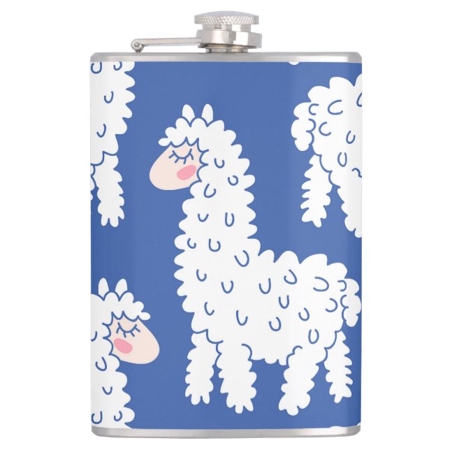 Flasques Lama alpaca, motif vintage (Devant)