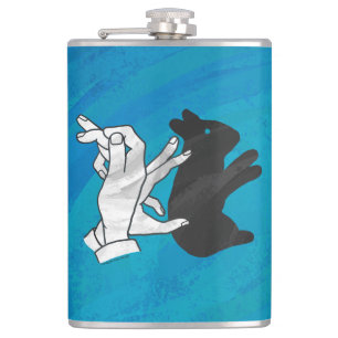 Flasques Lapin d'ombre sur le bleu